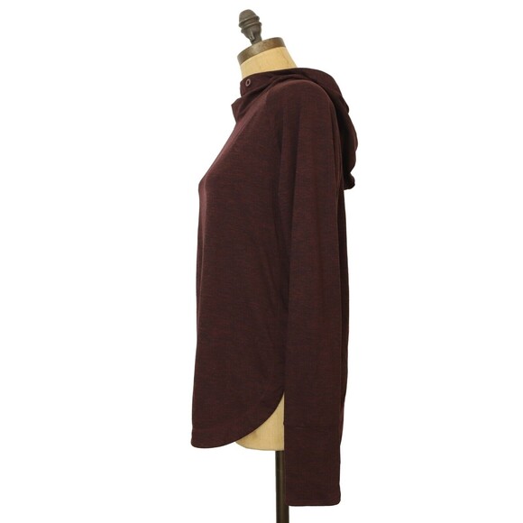 Athleta Hooded Cowl Neck Pullover Size M Knit Stretch Purple Long Sleeve EUC B37 - Picture 4 of 5